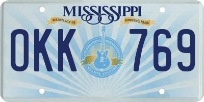 MS license plate OKK769