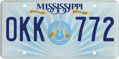 MS license plate OKK772