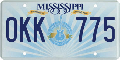 MS license plate OKK775