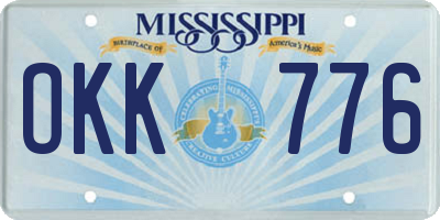 MS license plate OKK776