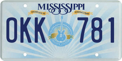 MS license plate OKK781
