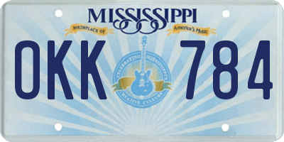 MS license plate OKK784