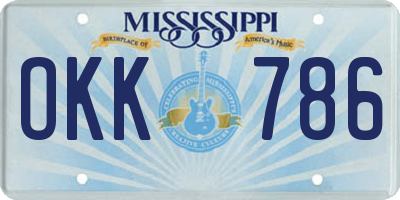 MS license plate OKK786