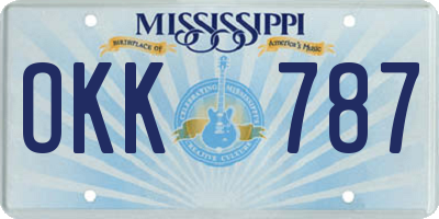 MS license plate OKK787