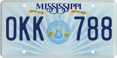 MS license plate OKK788