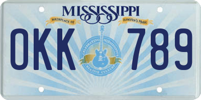 MS license plate OKK789