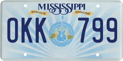 MS license plate OKK799