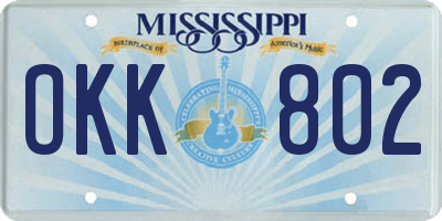 MS license plate OKK802