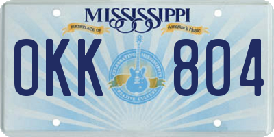 MS license plate OKK804