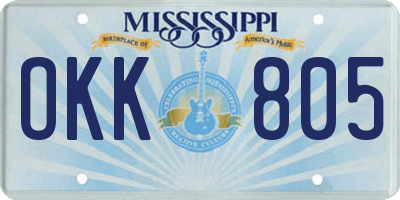 MS license plate OKK805
