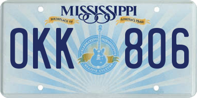 MS license plate OKK806