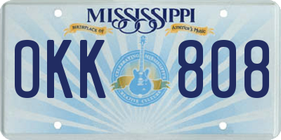 MS license plate OKK808