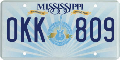 MS license plate OKK809