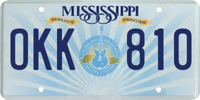 MS license plate OKK810