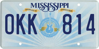 MS license plate OKK814