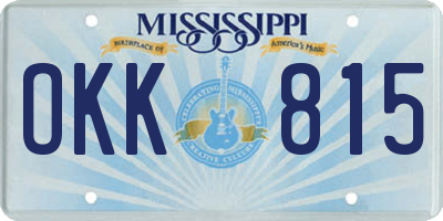 MS license plate OKK815