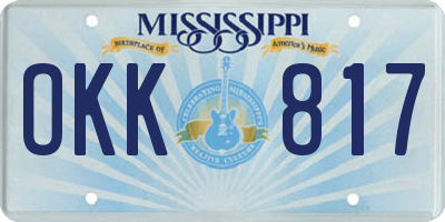 MS license plate OKK817