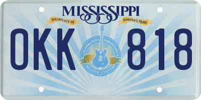 MS license plate OKK818