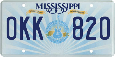 MS license plate OKK820