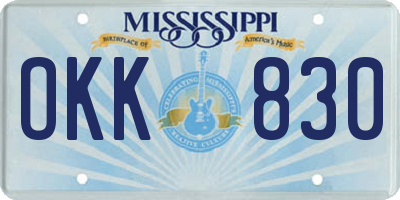 MS license plate OKK830
