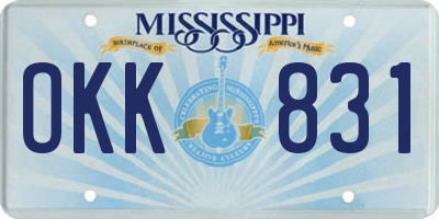 MS license plate OKK831
