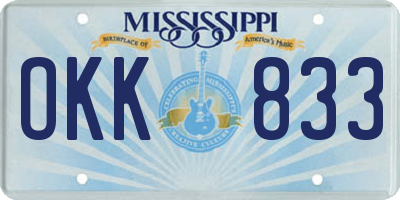 MS license plate OKK833