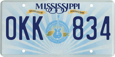 MS license plate OKK834