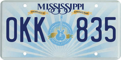 MS license plate OKK835