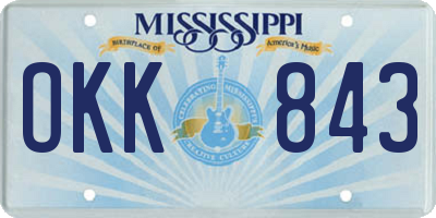 MS license plate OKK843