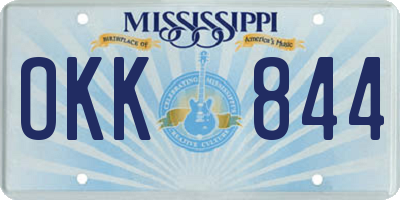 MS license plate OKK844