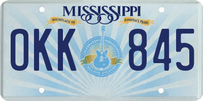 MS license plate OKK845
