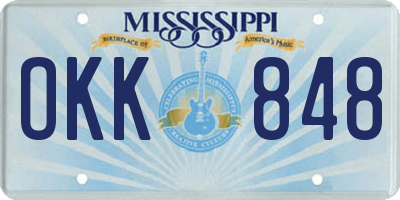 MS license plate OKK848