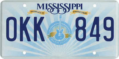 MS license plate OKK849