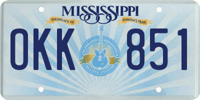 MS license plate OKK851