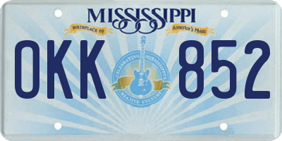 MS license plate OKK852