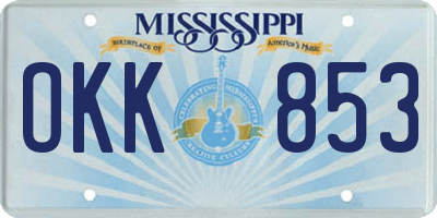 MS license plate OKK853