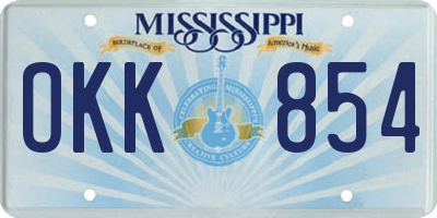 MS license plate OKK854