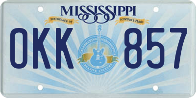 MS license plate OKK857