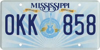 MS license plate OKK858