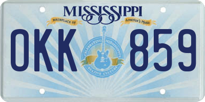 MS license plate OKK859