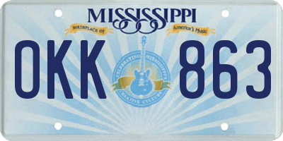 MS license plate OKK863