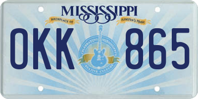 MS license plate OKK865