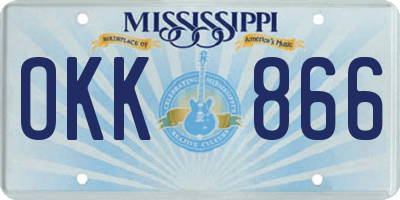 MS license plate OKK866
