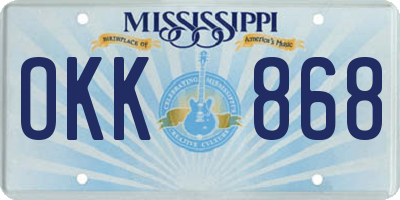 MS license plate OKK868