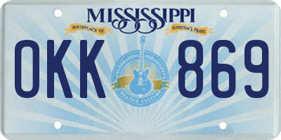 MS license plate OKK869