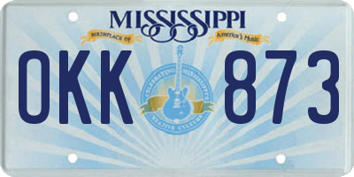 MS license plate OKK873