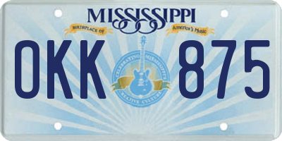 MS license plate OKK875