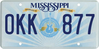 MS license plate OKK877