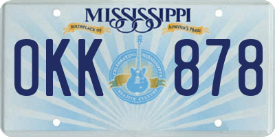MS license plate OKK878