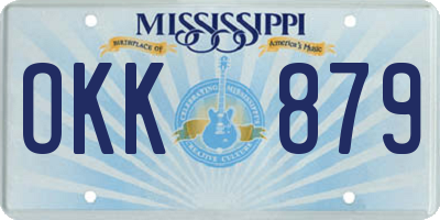 MS license plate OKK879